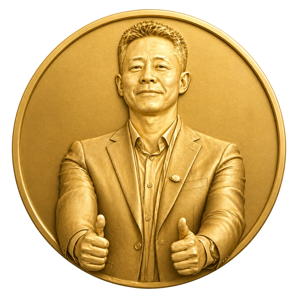 Front design of the Supervisor Award medal.